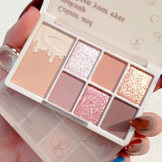 อายแชโดว์ XiXi [D414] พาเลททาตา 8 สี ประกายชิมเมอร์ ไฮไลท์ เนื้อแมตต์ Eye Shadow Palette