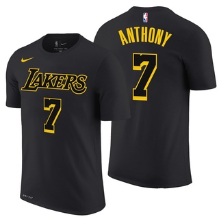 เสื้อยืดบาสเก็ตบอล ลาย NBA Los Angeles LAKERS No. 7 Carmelo Anthony - MELO ICON STATEMENT BLACK MAMBA Edition