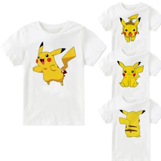 Pokemon GO เสื้อยืดลําลอง ลายการ์ตูนปิกาจูน่ารัก ใส่สบาย แฟชั่นฤดูร้อน สําหรับเด็กผู้หญิง และเด็กผู้ชาย