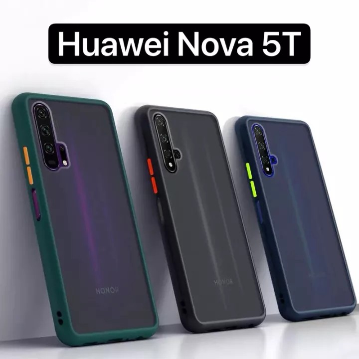 เคสกันกระแทก ปุ่มสีผิดด้าน Case Huawei Nova 5T เคสโทรศัพท์ หัวเว่ย ขอบนิ่มหลังแข็ง เคส huawei nova 5t