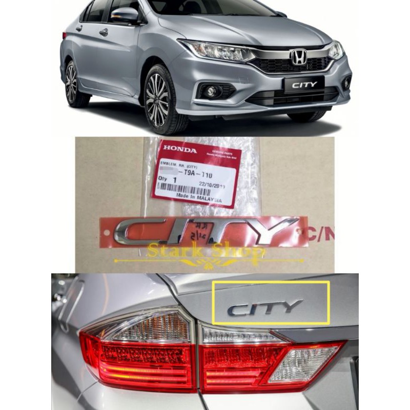 HONDA CITY GM6 2017~2019 T9A FL REAR BONNET EMBLEM CITY LOGO MARK " CITY "