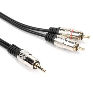 สายเคเบิลสัญญาณเสียง 3.5 มม. เป็น RCA 2 หัว (ตัวผู้หัวคู่) สําหรับโทรศัพท์ หูฟัง ลําโพง ยาว 1.5/3/5/10 ม.