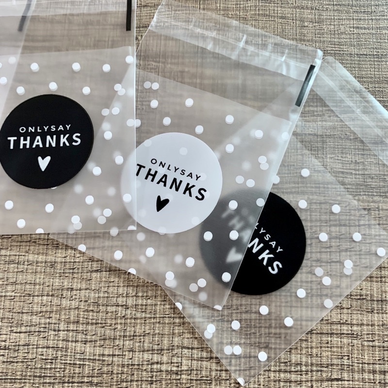 Bakery D'VER ❤️ ถุงฝากาว ขนาด 5.5*5.5+2.5cm. ถุงกาวใส่คุ้กกี้ ถุงพลาสติกฝากาวใส่ขนม