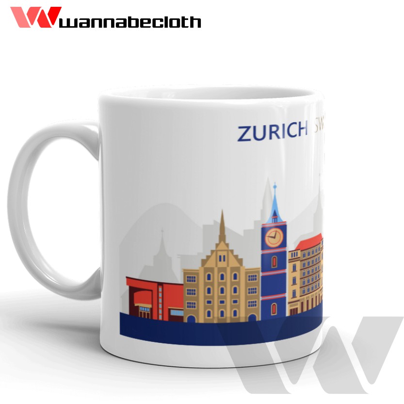 Zurich Swiss Mug Zurich Swiss ของที่ระลึก Zurich Switzerland Mug World City Zurich