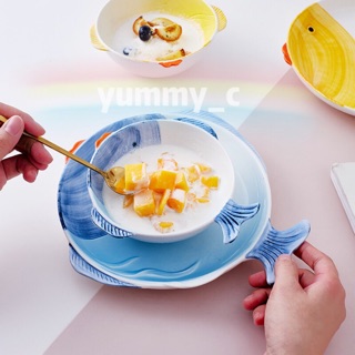 Children‘s Ceramic tableware มีดการ์ตูนเด็กจานเซรามิกที่บ้านจานสร้างสรรค์