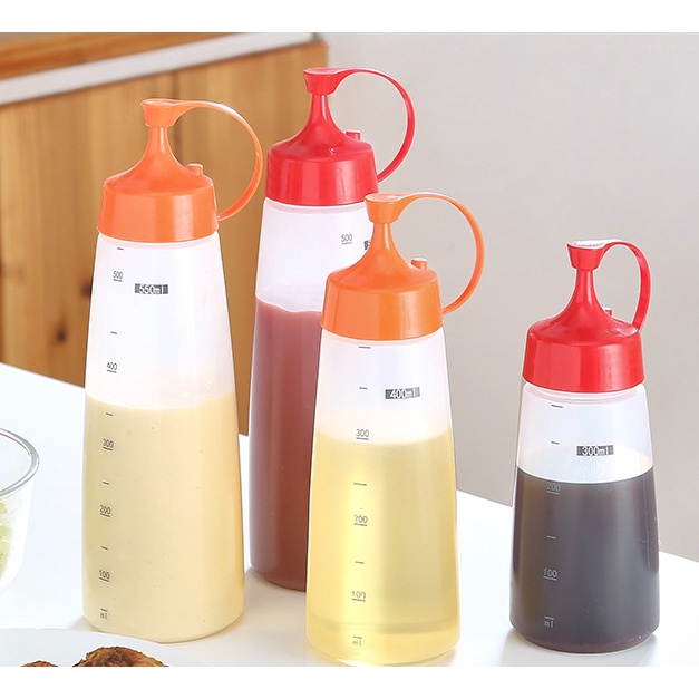 ขวดบีบซอสพลาสติก แบบหนาอย่างดี มี 4 ขนาด 180ml 300ml 400ml 550ml
