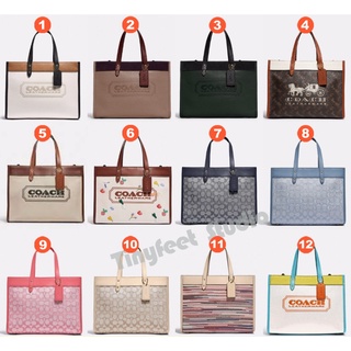 Coach C0777 C6035 C8458 C8459 C2773 C3282 C3859 Field Tote 30 หนัง Jacquard ผู้หญิงสลิงไหล่กระเป๋าช้อปปิ้ง