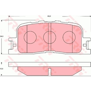 ผ้าดิสเบรคหลัง ES300 ES330 CAMRY ACV30 ACV36 2001-2006 HARRIER MCU10 2001- WISH ANE10 2003- ZGE20 2009- GDB7628 TRW