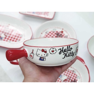 🍛 ชาม Hello Kitty แบบมีที่จับ เนื้อเซรามิค อย่างดี ขนาด 6.5 นิ้ว ( ชามด้าม )