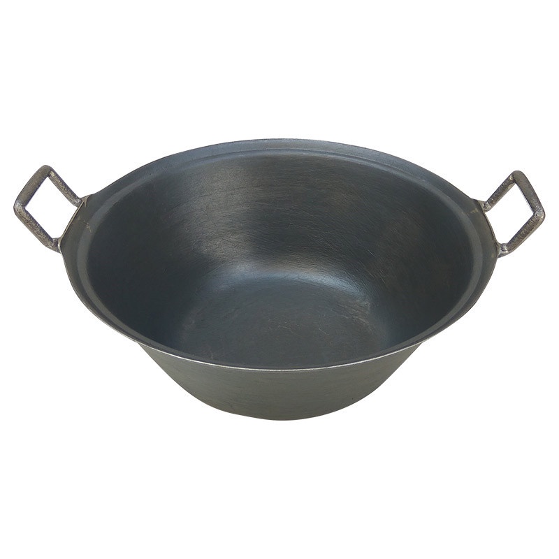 ✣♝☈Cast Iron Pot flat Bottom Big Thick Cast Iron cooking Wok fry pan soup pot Uncoated Non stick Pot Wok Casserole Stew