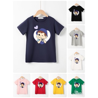 Babykidsเสื้อผ้าเด็กเสื้อคอกลมแขนสั้นคอนตอน100%ลายอินเลิฟผ้านุ่มใส่สบาย