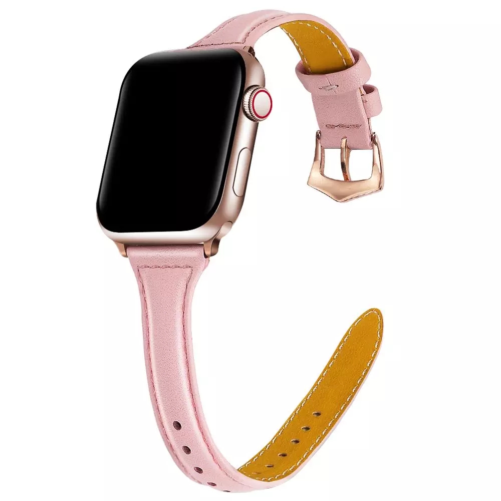 สายนาฬิกาข้อมือหนังวัวแท้สําหรับ Apple Watch Band 44 มม . 40 มม . 42 มม . 38 มม . Iwatch 6 SE 5 4 3 2 1