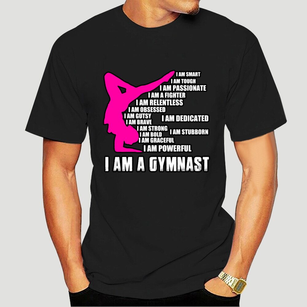 เสื้อยืดผ้าฝ้าย พิมพ์ลาย Im A Gymnast คุณภาพสูง สีดํา ของขวัญวันแม่ ...