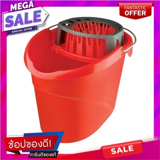 ถังบิดม็อบ VILEDA SUPER MOCIO สีแดง ไม้ม็อบและอุปกรณ์ SQUEEZE BUCKET VILEDA SUPER MOCIO RED อุปกรณ์ทำความสะอาด