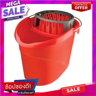 ถังบิดม็อบ VILEDA SUPER MOCIO สีแดง ไม้ม็อบและอุปกรณ์ SQUEEZE BUCKET VILEDA SUPER MOCIO RED อุปกรณ์ทำความสะอาด