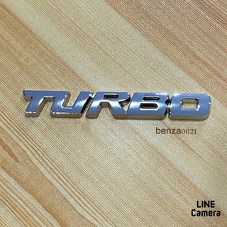 โลโก้* TURBO งานโลหะ  ( ขนาด* 1.7 x 12.5 cm ) ราคาต่อชิ้น