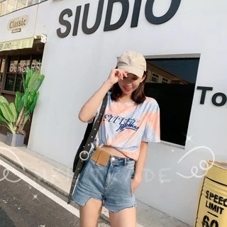 ✨ MKL ✨ เสื้อลายมัดย้อม สกีนลายอักษร ทรง oversize เนื้อผ้าใส่สบาย 5สี #9735