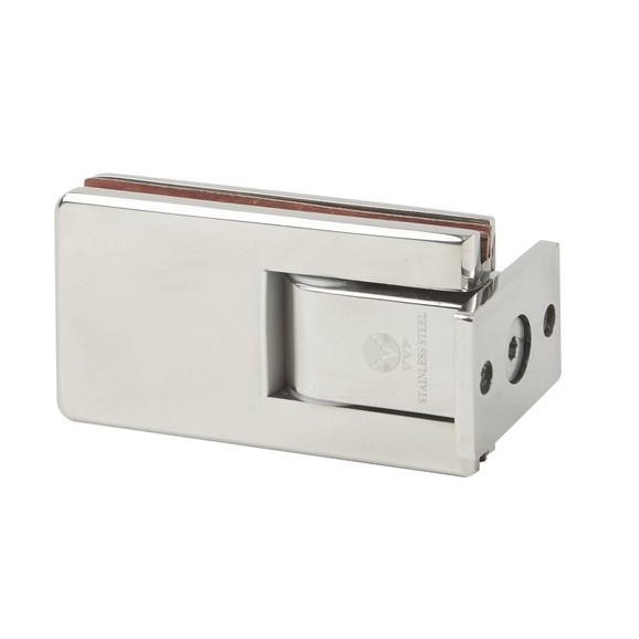 SW-309-PS วีวีพี VVP บานพับกระจกยึดผนัง ประตูบานสวิง (Wall/Glass) มีสำหรับกระจก 8-10 มิล สีแสตนเลสเง