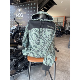 เสื้อฮู๊ดHARLEY-DAVIDSON Camouflage Colorblock Pullover Hoodie