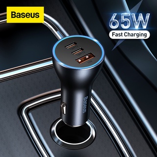 Baseus ที่ชาร์จในรถยนต์ USB 65W 4.0 3.0 QC4.0 QC3.0 Type C PD ชาร์จเร็ว สําหรับ iPhone Xiaomi โทรศัพท์มือถือ