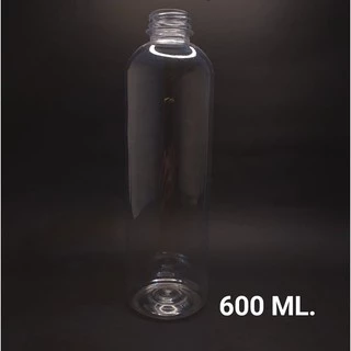 ขวดพลาสติก PET ขนาด 600 ml. ทรงกระบอกเรียบ คอสั้น (จำนวน 50/100/180 ขวด) มีฝา 11 สี PET9