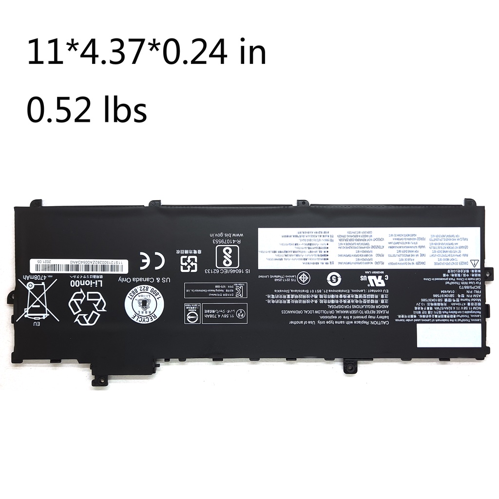 Genuine 01AV494 01AV430 01AV431 SB10K97586 SB10K97587 SB10K97588 Battery For Lenovo ThinkPad X1 Carb