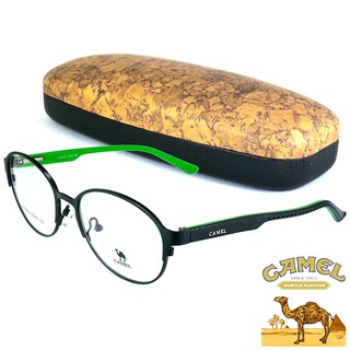 CAMEL แว่นตา รุ่น CA-12750 สีดำตัดเขียว กรอบเต็ม ขาสปริง วัสดุ สแตนเลส สตีล (สำหรับตัดเลนส์) กรอบแว่นตา Eyeglass