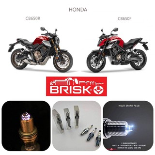 หัวเทียน BRISK PREMIUM ZS ไร้เขี้ยว แกนเงิน HONDA CB650R CB650F Spark Plug (SZ01RA) เฉพาะน้ำมันเบนซิน 95 Made in EU