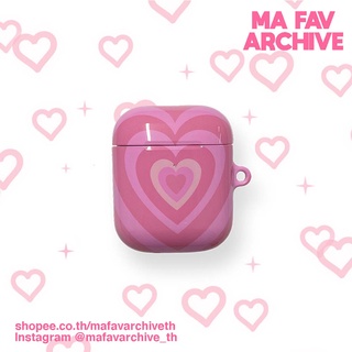 (preเกาหลี) mafavarchive - Soft Pink heartbeam airpods case เคสแอร์พอด PC แข็ง เคลือบเงา ลายหัวใจ สีชมพูอ่อน