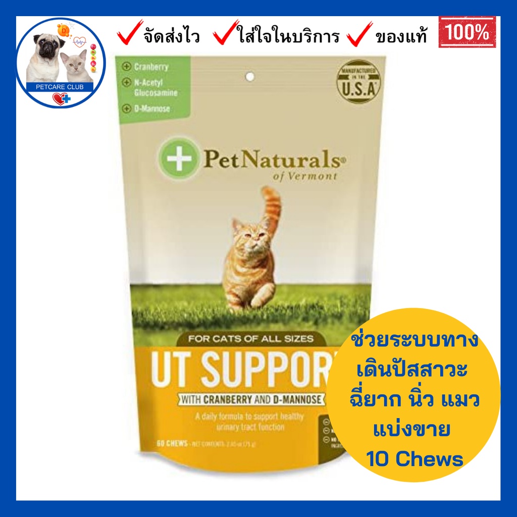 พร้อมส่ง UT Support with Cranberry and D-Mannose​ for​ Cats, สูตรช่วยเรื่องทางเดินปัสสาวะ 10 Chews