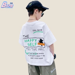 [BXPB] เสื้อยืดแขนสั้น ทรงหลวม สไตล์เกาหลี แฟชั่นฤดูร้อน สําหรับเด็กผู้ชาย ผู้หญิง อายุ 4-15 ปี