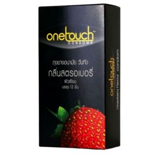 &lt;พร้อมส่ง&gt;52 มม. วันทัช สตรอเบอรี่ ถุงยางอนามัย  (Onetouch Strawberry Family Pack 12 pcs.)