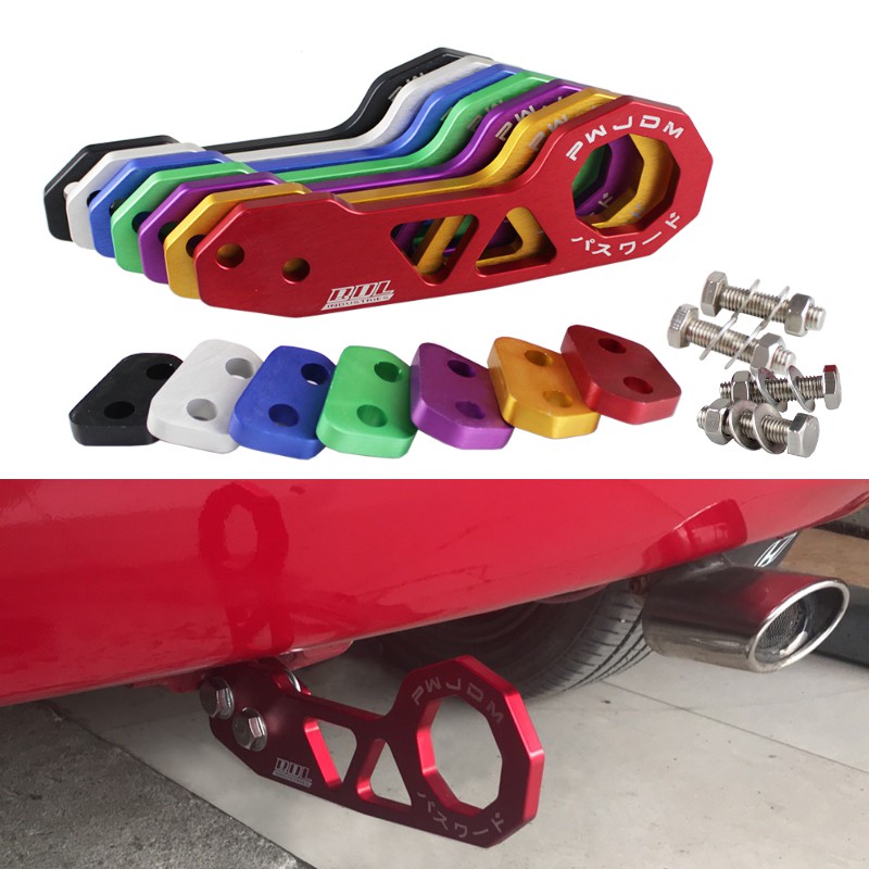 ดัดแปลง PASSWORD JDM Universal รถดัดแปลงด้านหลังซ่อม Trailer Hook Trailer แหวน Anodized อลูมิเนียม