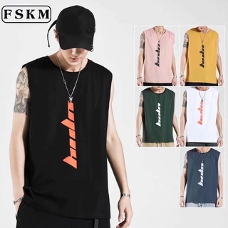 เสื้อกล้าม ผู้ชาย ฤดูร้อน กีฬา ฟิตเนส แขนกุด เสื้อเจอร์ซีย์ หลวม เสื้อยืดผู้ชาย