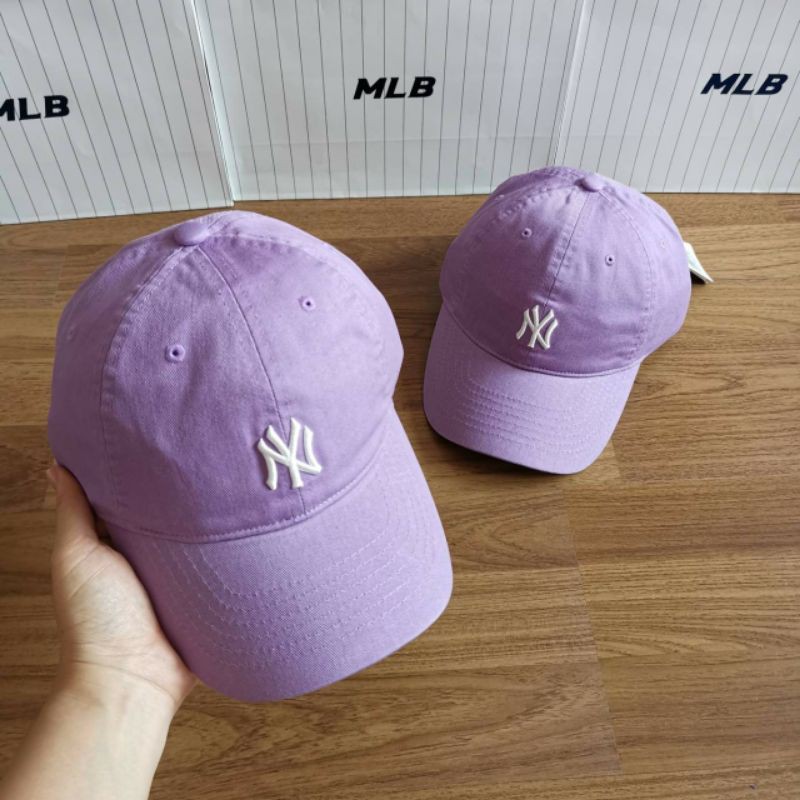 หมวก Mlb สีม่วงโลโก้ Ny แท้ 100 Shopee Thailand