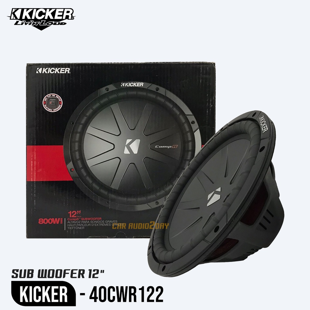 SUBWOOFER 12 นิ้ว 1ดอก/ข้าง KICKER 40CWR122 COMPR Series ซับวูฟเฟอร์ รถยนต์ 12นิ้ว maxpower 1600w 25