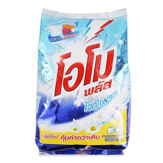 ✨ขายดี✨ โอโม พลัส ผงซักฟอก สูตรไวท์เฟรช 3000 กรัม OMO Plus Washing Detergent White Fresh 3000 G.