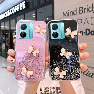 ใหม่ เคสโทรศัพท์มือถือใส แบบนิ่ม ลายผีเสื้อ กากเพชร สําหรับ REALME C55 NFC 10T 10 Pro 10PRO+ 5G 4G C55 NFC 10PRO 10T 5G 2023