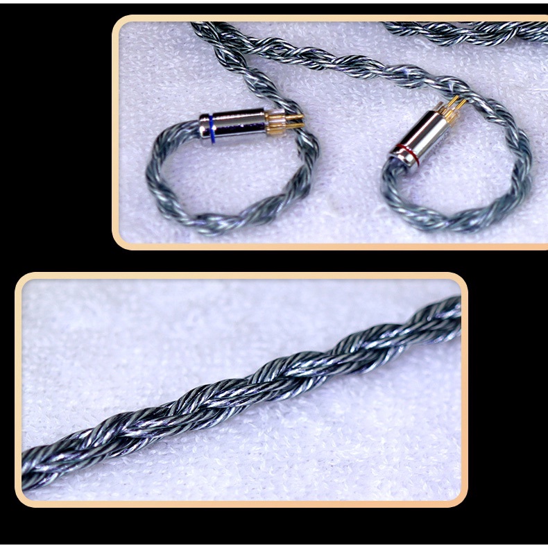 Hakugei Alfheim สายอัพเกรดหูฟัง 6N OCC Black Litz + ชุบเงิน 7N OCC Litz #8