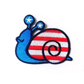 ตัวรีดหอยทาก American U.S.A. snail หอยทาก ไบค์เกอร์ งานเท่ห์ๆ ตัวรีดติดเสื้อ ตัวรีด (Size M) อาร์มรีด อาร์มรีดติดเสื้อ