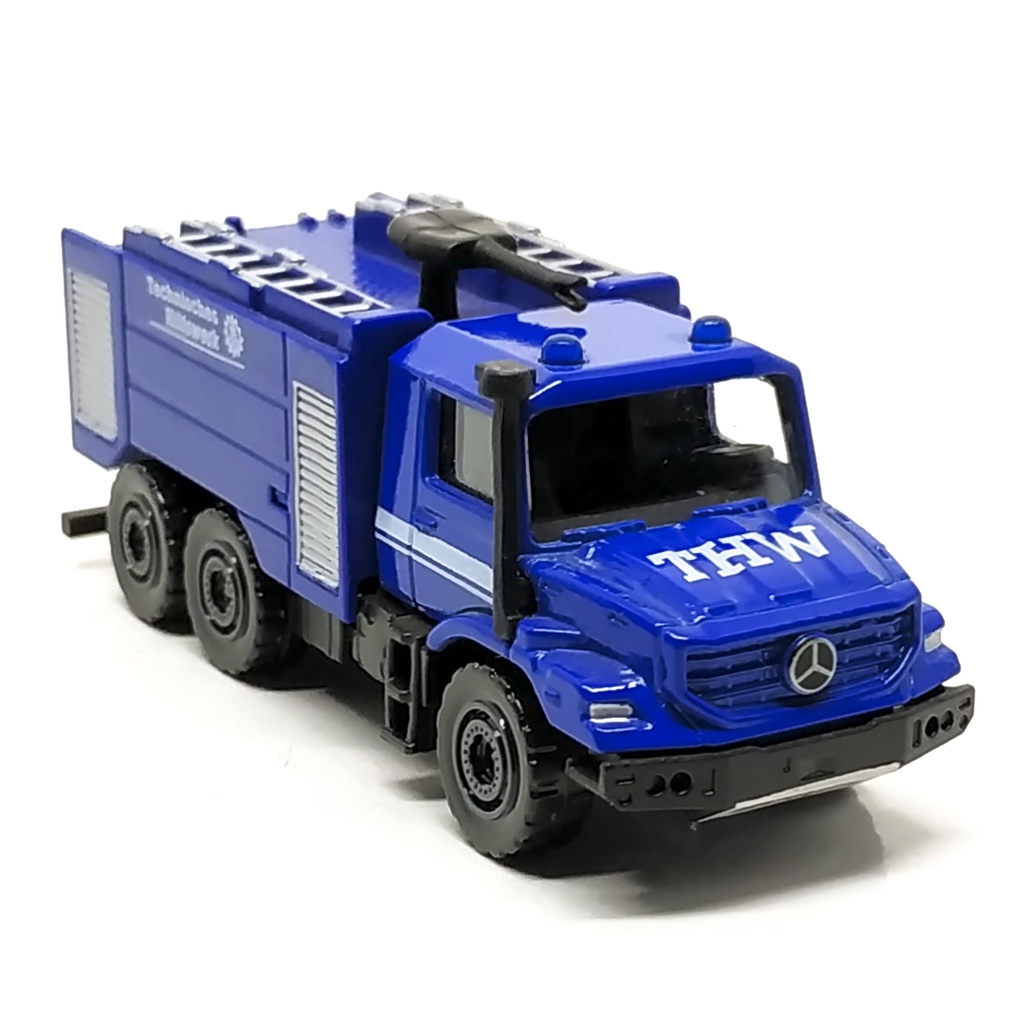 Majorette - Mercedes Benz Zetros - THW Water Sprinkler Truck - Blue Color / scale 1/87 (3 inches) no Package