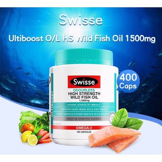 Swisse Ultiboost Odourless High Strength Wild Fish Oil 1500mg 400 เม็ด