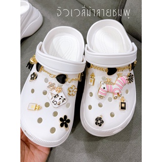 รองเท้าหัวโตส้นตึก รุ่นจิวเวลรี่พร้อมโซ่พู่หัวใจ Size35-40