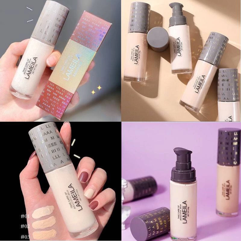 C.120.พร้อมส่งจากไทย!!!LAMEILAคอนซีลเลอร์ ครีมรองพื้น สูตรน้ำนมแพะ ปกปิดผิวให้เรียบเนียนรองพื้น