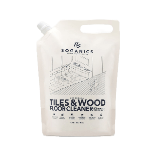 SOGANICS Tiles&Wood Floor Cleaner Refill โซแกนิคส์ น้ำยาถูพื้น รีฟิล (ถุงเติม) 1.5L