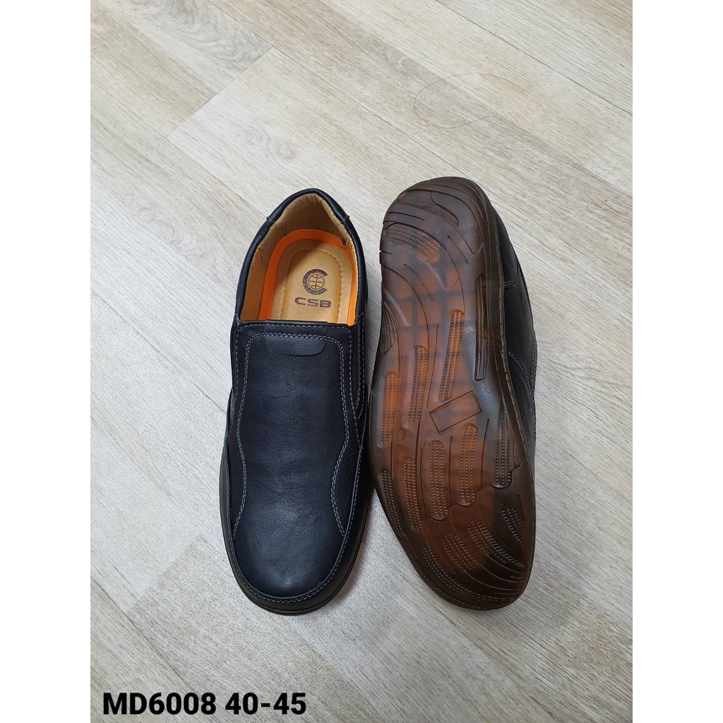 MD6008รองเท้าหนังลำลองผู้ชายมี2สีดำน้ำตาลเหมาะกับคนมีหน้าเท้า