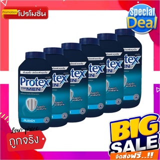 โพรเทคส์ ฟอร์เมน แป้งเย็น กลิ่นสปอร์ต ขนาด 140 กรัม แพ็ค 6 กระป๋องProtex Menthol Talcum Formen Sport 140 g x 6