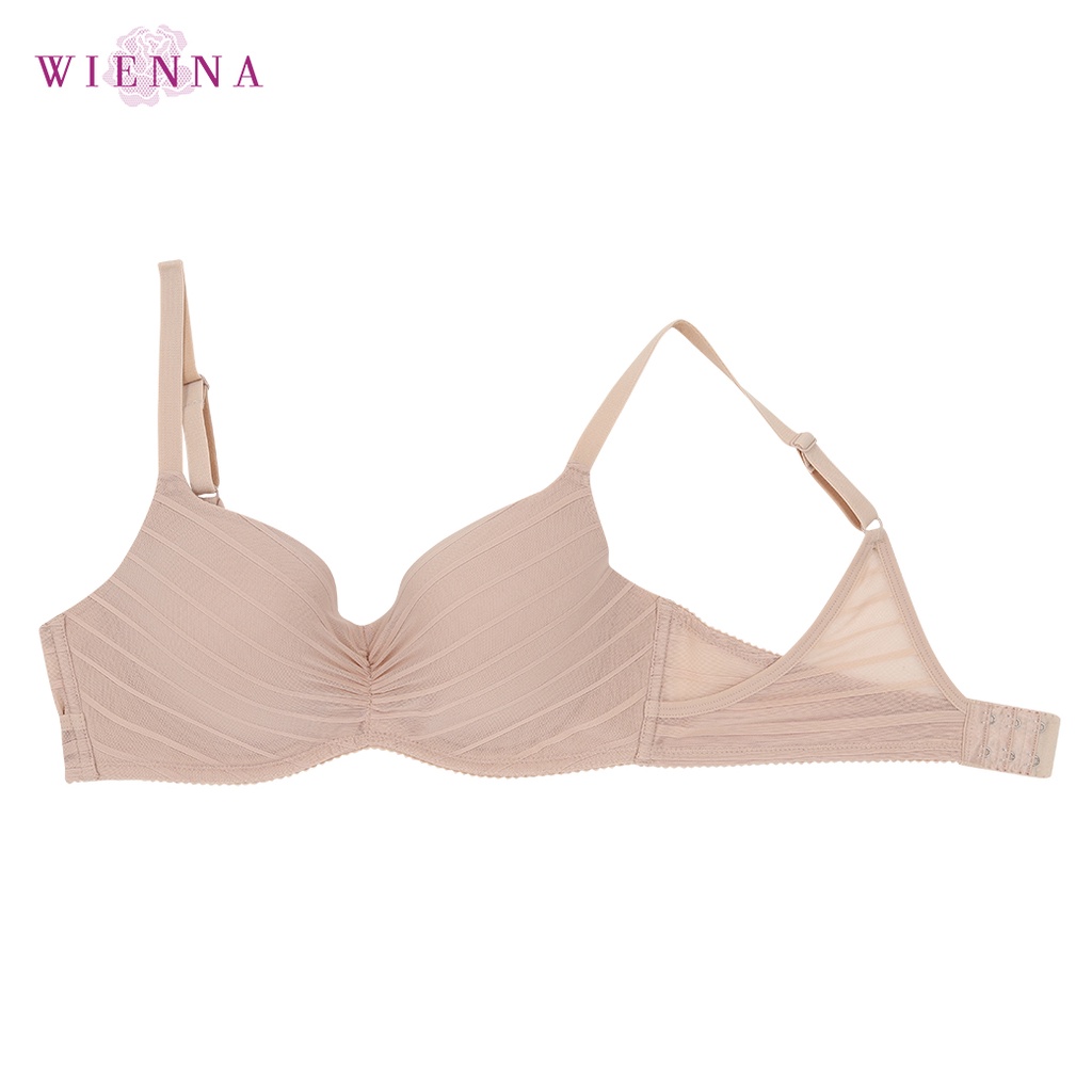 WIENNA ชุดชั้นในเวียนนา DB41925 ชุดชั้นในเวียนนา มีโครง สีเนื้อ สีดำ Tulip Carnation