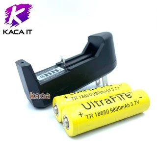 ถ่านชาร์จ 18650 Ultrafire Li-ion 3.7V 9800mah จำนวน 2 ก้อน แถมที่ชาร์จ 1 อัน