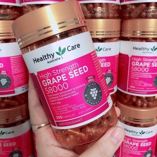 วิตามิน Healthy Care Grape Seed 58000 mg. 200แคปซูล